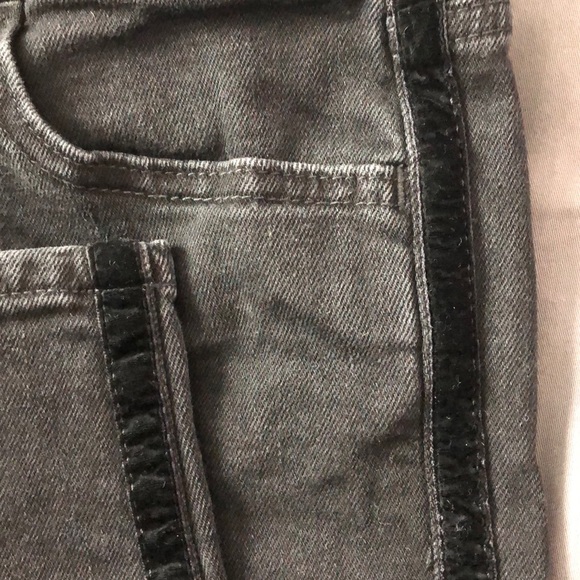 Gap black denim jeans w/velvet strip - Picture 2 of 4